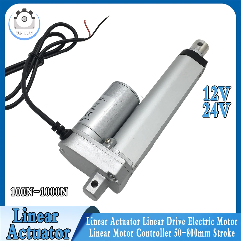Lineárny ovládač 12v 24v 1000n 800n 650n 500n 300N 200n 200N 100n elektrický lineárny motor 50-800 mm zdvih pre automatizačné zariadenie