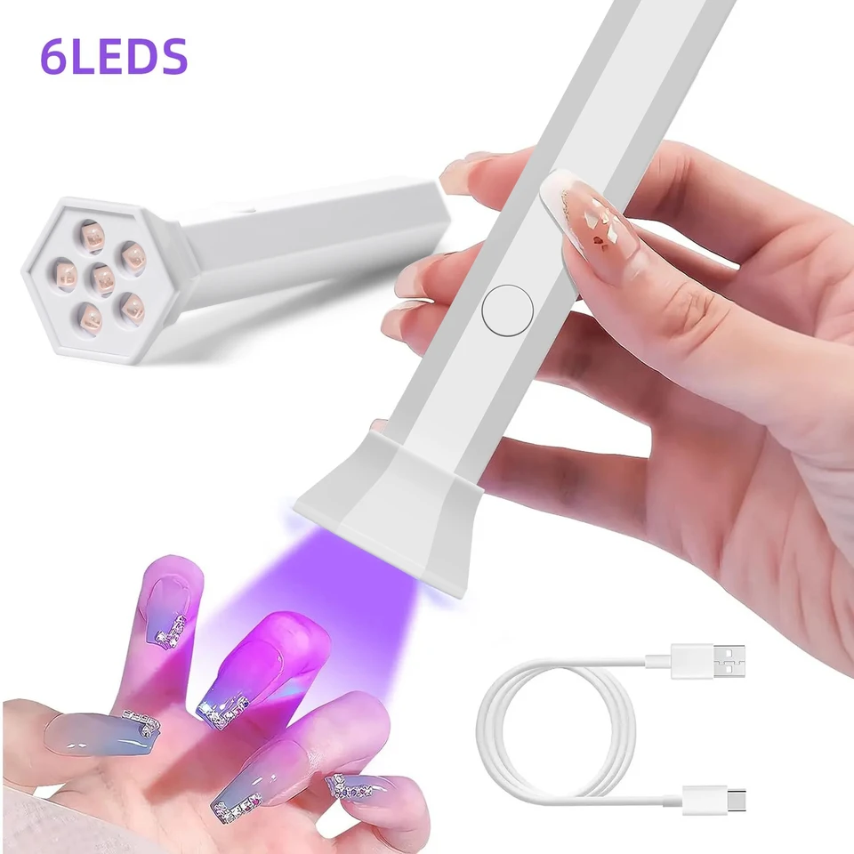 Linmanda 18 W mini UV LED lampa na nechtovú lampu prenosnú nechtovú lampu Rýchle vysychanie Light pre gél lesk žiadne čierne ruky 6 lampy UV žiarovka
