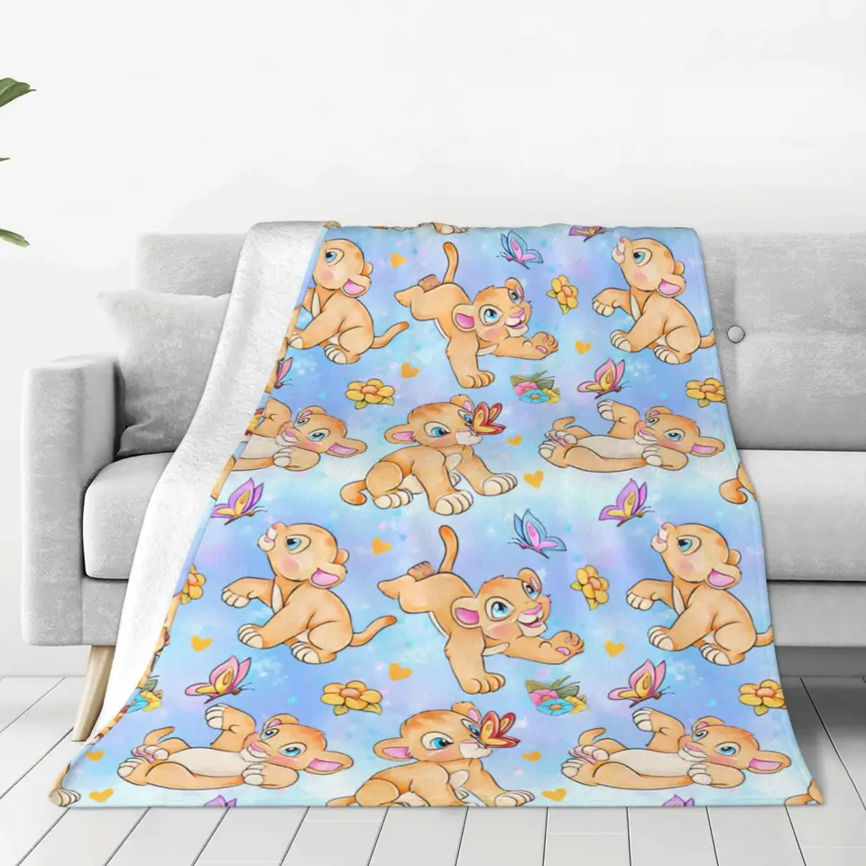 Lion King Simba karikatúra miniso prikrývka Kvalita super mäkkého hodu prikrývka zimná cestovná stolička stolička pohovka posteľ novinky Bedspread