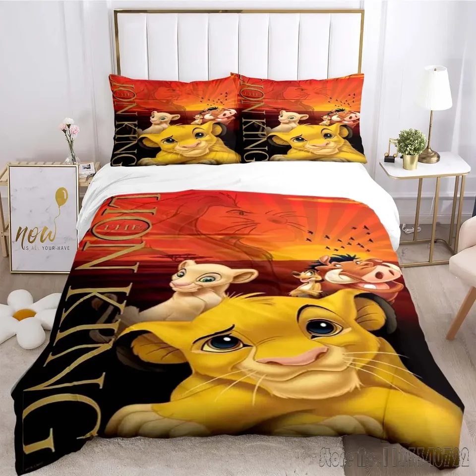 Lion King Simba Pattern Duvet Cover Set HD pokrývka pre detské posteľné súpravy posteľné plátky spálne dekorácie