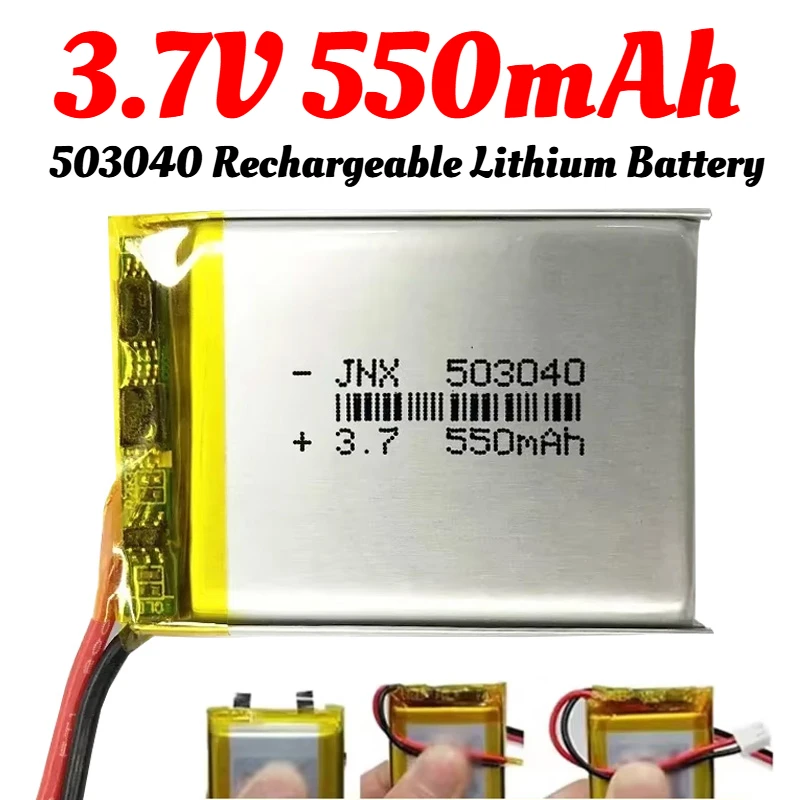 Lipo 503040 lítiová batéria 3,7 V 550 mAh Polymérne batérie pre reproduktor Bluetooth Komunikácia Komunikácia Digitálna nabíjateľná bunka