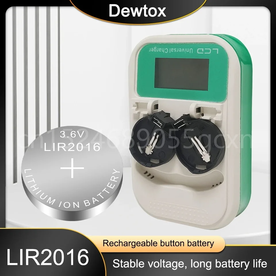 LIR2016 CR2016 2016 lítium nabíjateľná batéria s nabíjačkou adaptérom pre diaľkové ovládanie hodinky Kalkulačka bunky Cell