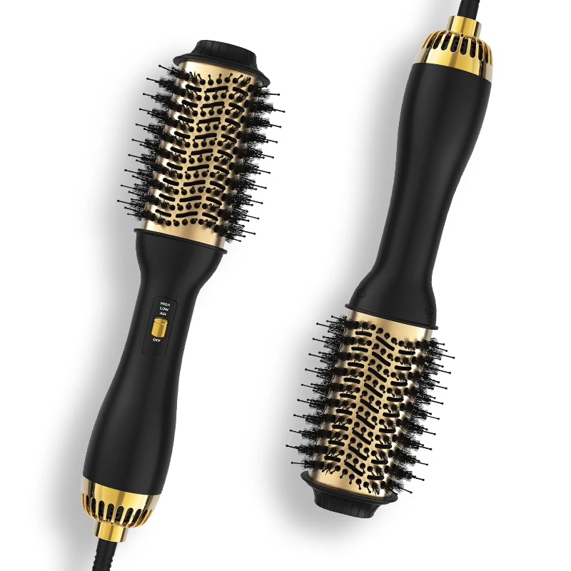 Lisapro One-Step Hot Air Brush & Volumizer Plus 2,0 Sušič vlasov a kaderový štýl Nový čierny zlatý kefový natáčanie vlasov