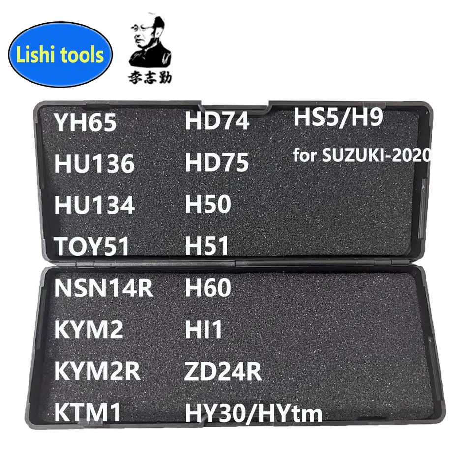 Lishi Tool 2 In 1 YH65 HU136 Toy51 HU134 pre SUZUKI-2020 NSN14R KYM2 KYM2R HD74 HD75 KTM1 H50 H51 H60 ZD24R HY30/HYTM HS5/H9 HI1