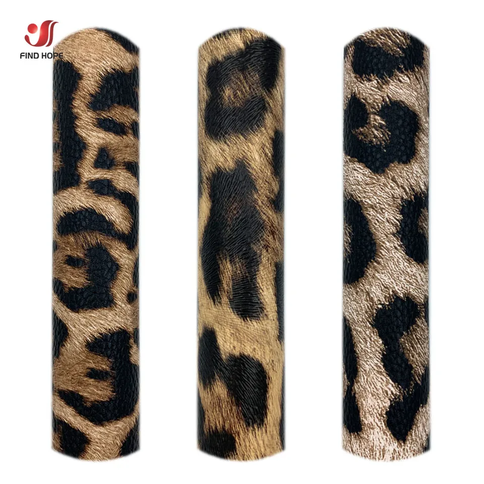 List leopard pu kožina šijatá látka faux koža DIY Craft Broš
