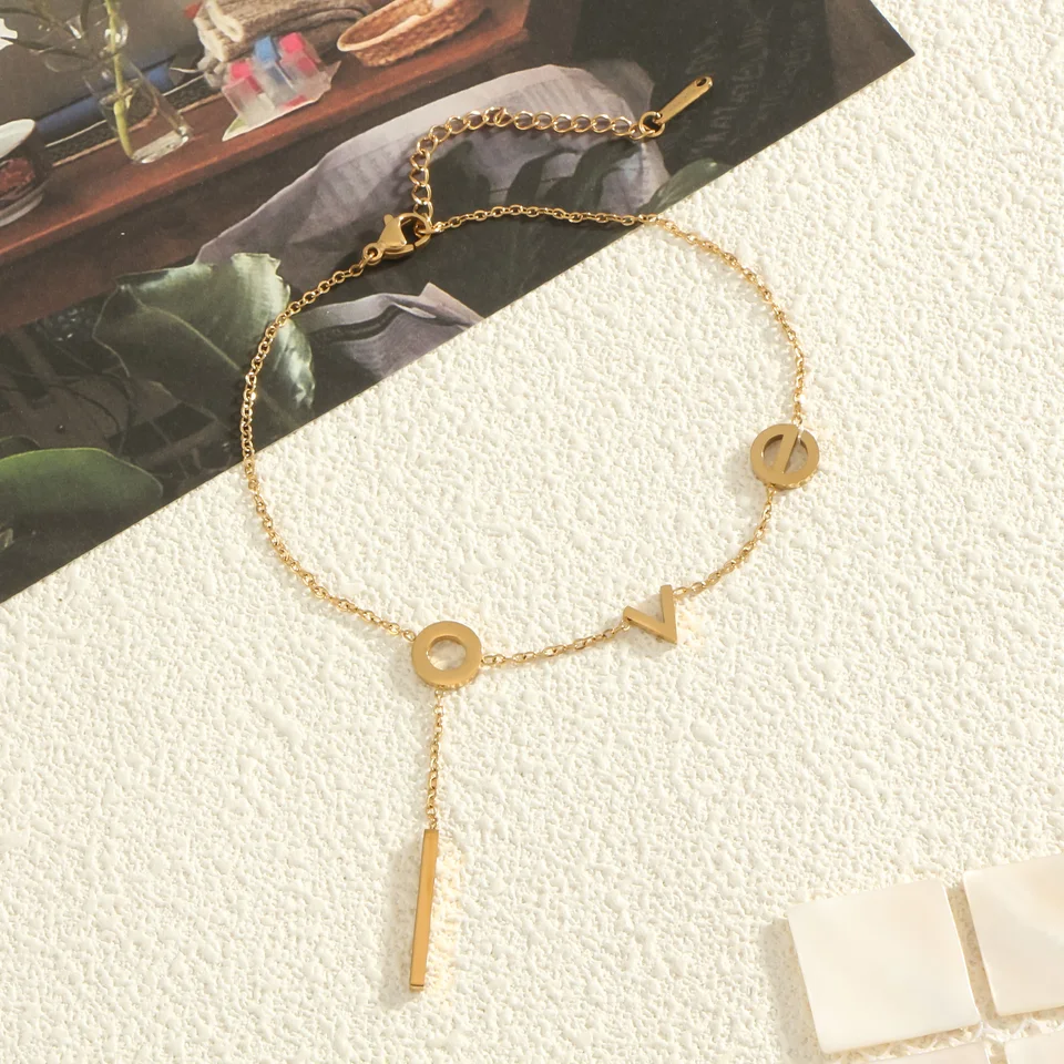 List Love Pendant Tassel Decorácie Dámsky jednoduchý sexy štýl Zlatý klenotný darček Darček Darček na nosenie nôh reťaze