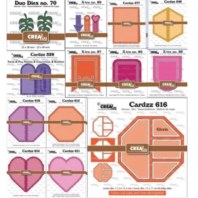 List Polygon Nové srdcové v tvare Love Cutting Dies Scrapbook Diary Dekorácie šablón Razenie Šablóna