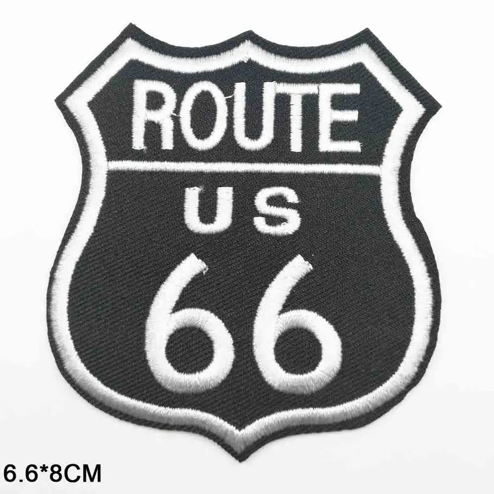 Listy Slovo Route 66 Železo na vyšívanom látkovom oblečení pre oblečenie dievčenských chlapcov Veľkoobchod
