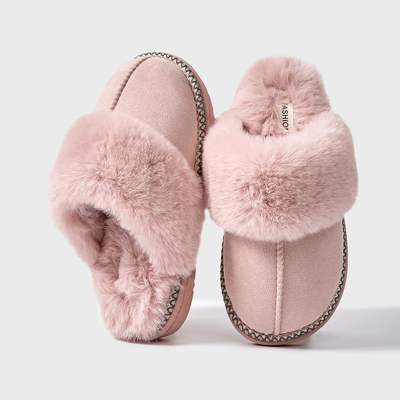Litfun Fur Fluffy Cotton Plippers for Women Wince Wintery Warm Not Slip Indoor Plush Spálňa ploché sklíčka útulné plyšové dom
