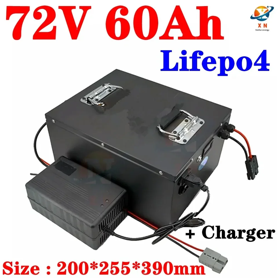 Litium 72V 60AH LifePO4 Battery BMS 24S pre 8000 W 3500 W bicyklových bicyklov Motocykel motocykla + 10A nabíjačka