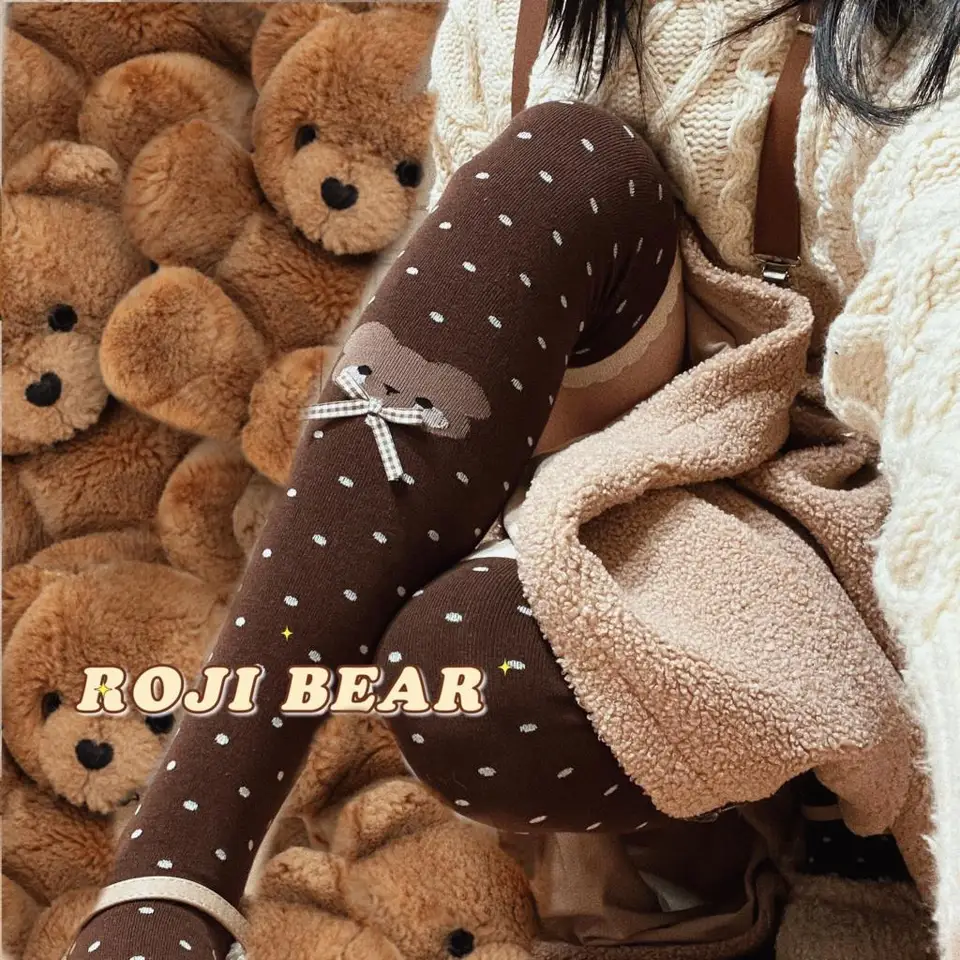 Little Bear Bow Wave Point Lolita ponožky Žena qiu dong koleno-vysoké ponožky Lolita