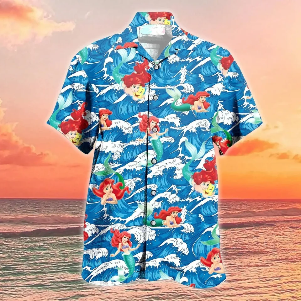 Little Mermaid Ariel Hawaiian košeľa Men Dám