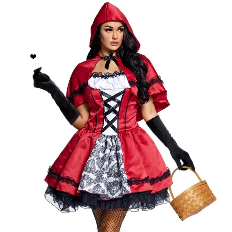 Little Red Riding Hood Moderná verzia javiskového výkonu oblečenie šál Dospelé dievčatá Osobnosť Cosplay Game Game Costing Costyes