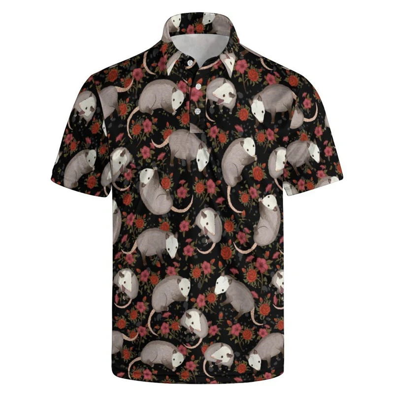 Little Yellow Duck Men's Polo košeľa 3D tlač vysokokvalitných mužov oblečenie letné príležitostné voľné s krátkym rukávom voľné vrcholy košele