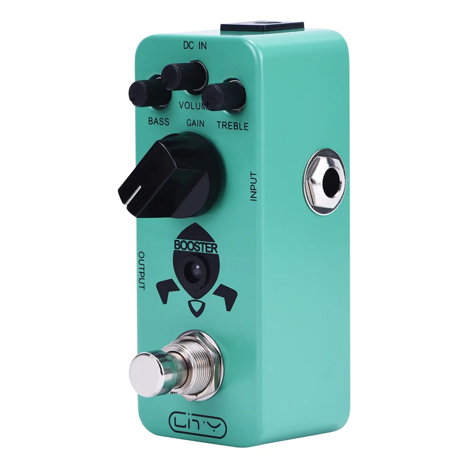 Lity Booster Guitar Guitar Pedal Mini Booster Effects Pedal Pure Clean DC 9V Mini Boost pre elektrický gitarový efekt Pedál True Bypass