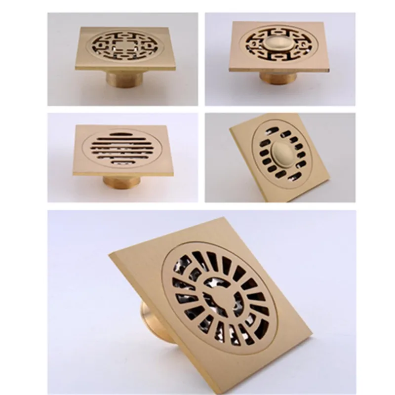 Liuyue podlahové odtoky Brushed Gold Brass