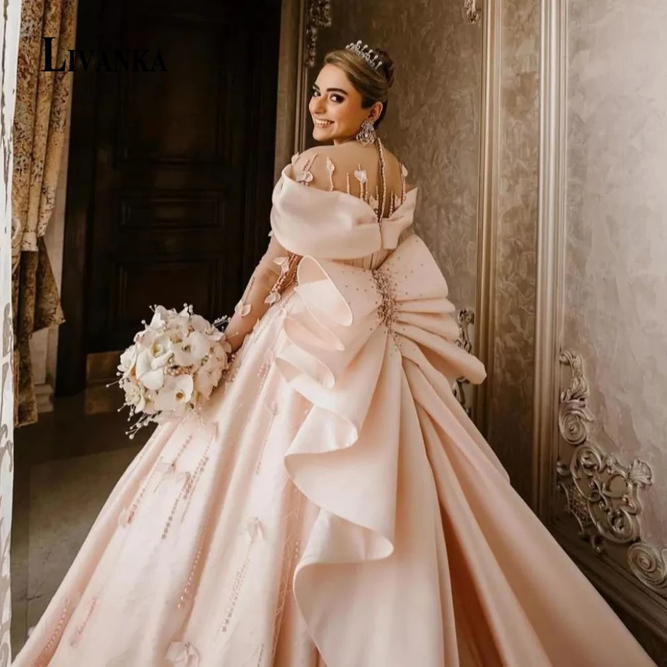 Livanka očarujúce korálky promócie šaty ilúzia kvetinové aplikácie quinceanera šaty Vestidos de fiesta prispôsobené