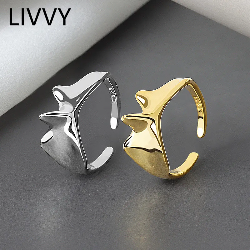 Livvy strieborná farba Kórejský geometrický kĺbový prsteň Žena móda retro jednoduché ručne vyrábané dropshipping Wholesale 2024 Trend