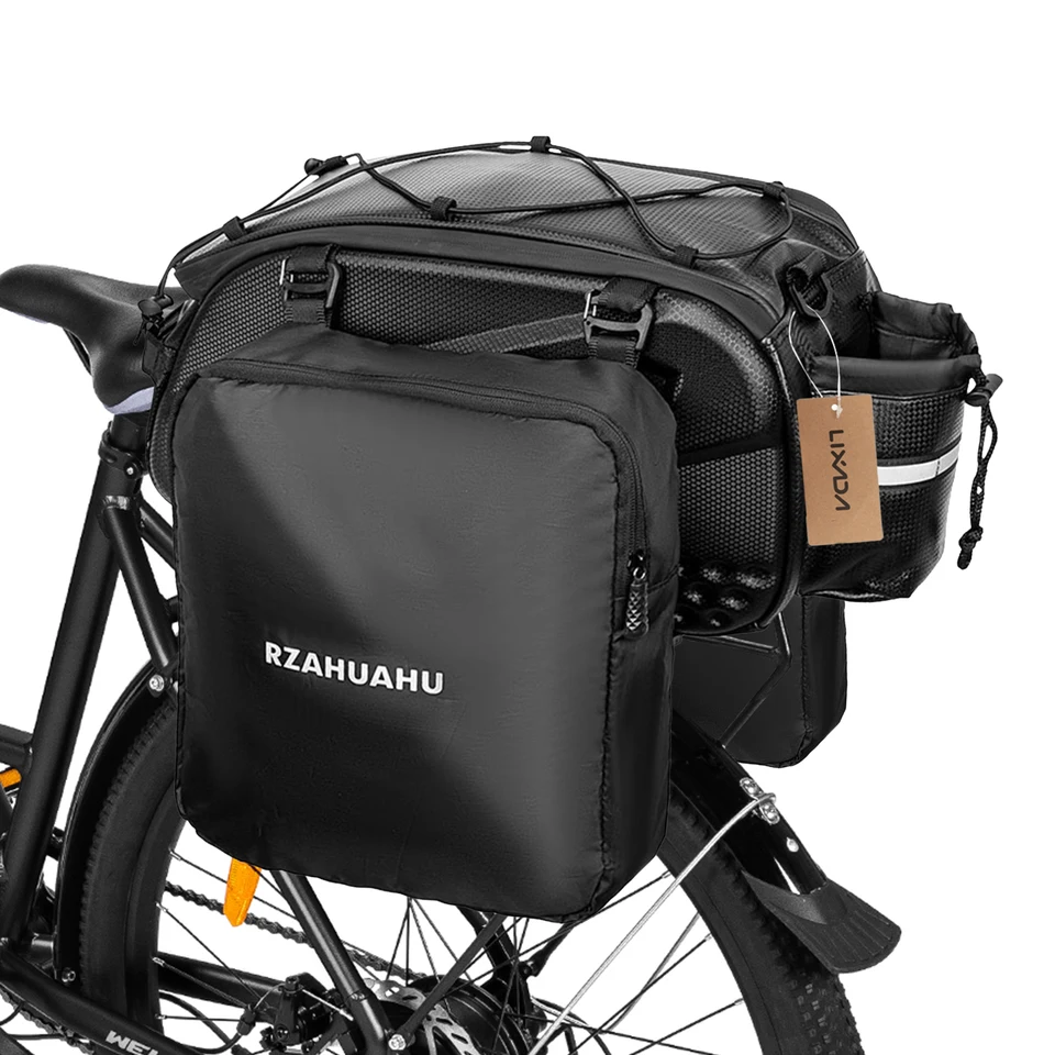 LIXADA 3-v-1 BAG BAG TAGE TRUNG TAGE VOZIDLA VOZIDLA BICKY SLATIE SA S 2 bočnými vreckámi na bočné vrecká Cyklovanie nákladných batožinových tašiek