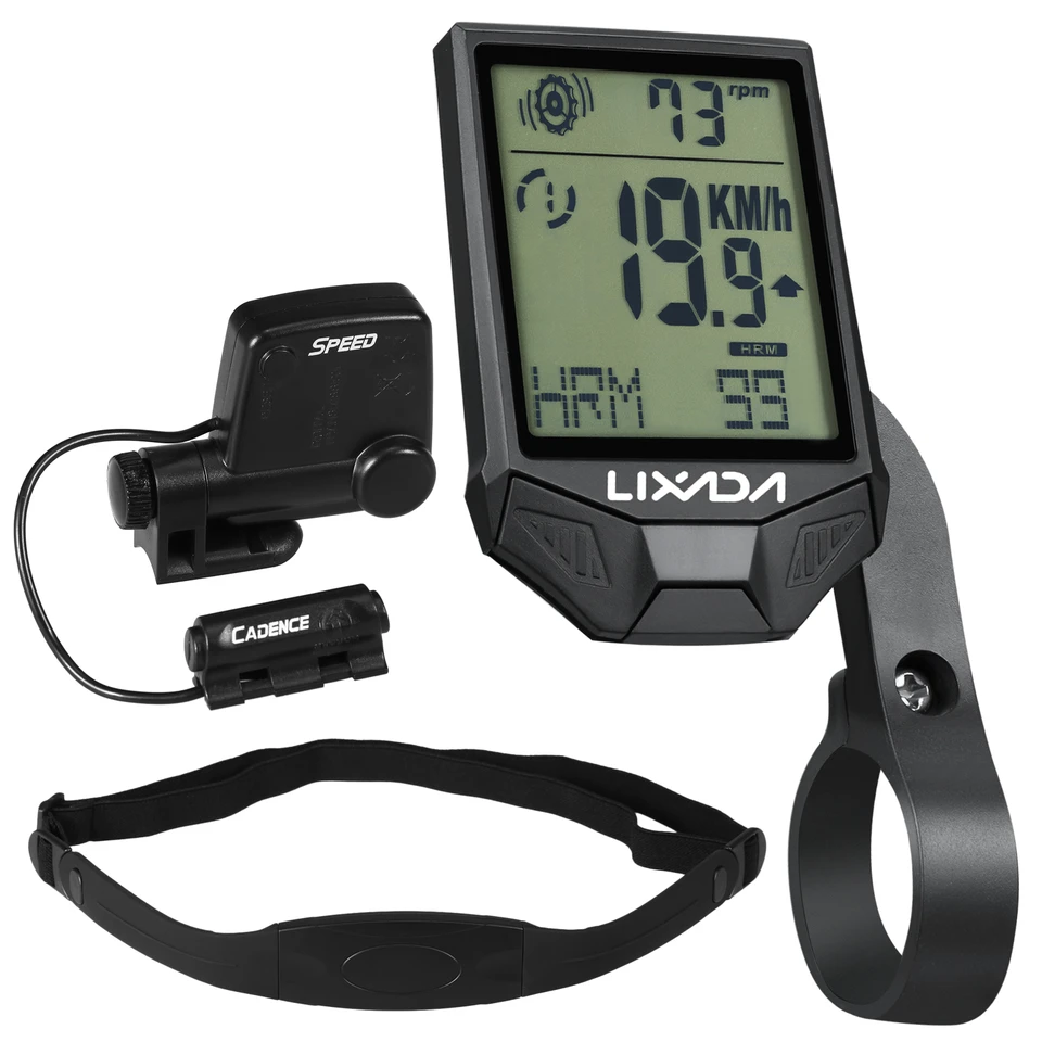 Lixada bezdrôtový cyklistický počítač s srdcovým snímačom Senzor Sensor Cool Computer Computer Schadometer Strava Strava