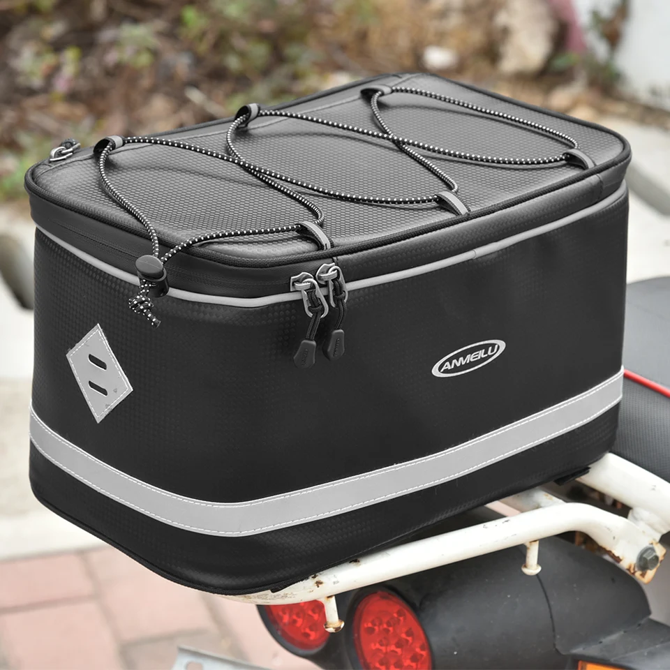 Lixada Bike Trunk Bag Bag Bicycle Rack Zadný nosič BAG12L/7L Bicykel doštičku s vreckom na bicykel odolný voči bicyklom s dažďovým krytom