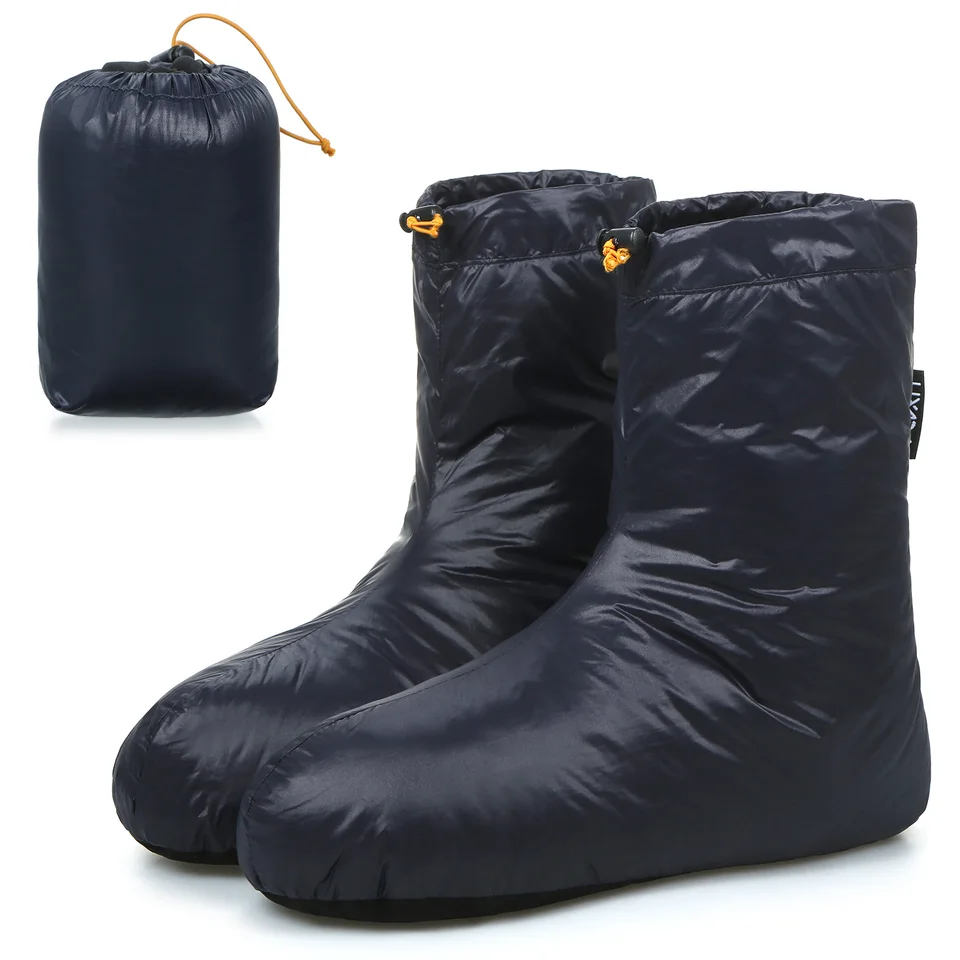 Lixada Winter Down topánky ponožky Teplé mäkké vetrproty spiace papuče na kemping spacák unisex unisex plnené topánky