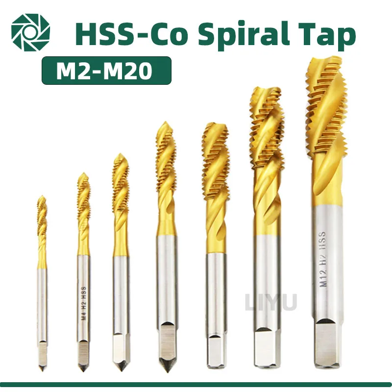 Liyu HSS-CO oceľová skrutka TAP TAP TITANIUM Potiahnutá špirálovou metrickou vláknom TAP M2-M18 Klepnutie