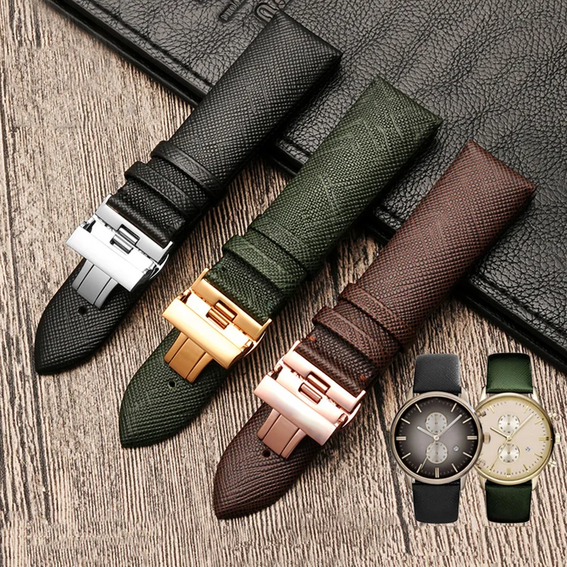 Lizardový vzorový kožený remienok Pánske dámske hodinky pre Armani AR1674 AR0382 AR1722 AR1876 AR1681 Náramok 22 mm 14 mm čierny zelený