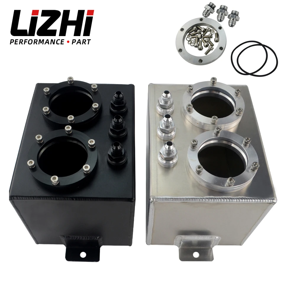 LIZHI RACING - 3L DUAL SHILLET Hliníková palivová nádoba / prepäťová nádrž bez 044 Striebro palivového čerpadla alebo čierna LZ -TK84