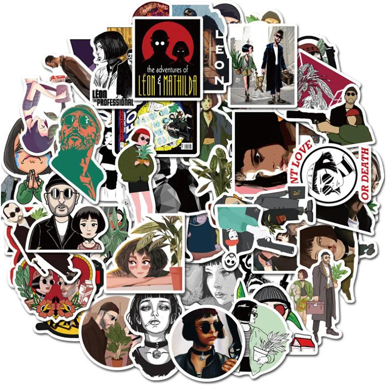 LL-113# Leon Series Sticker 50/PCS PVC STRACKER CESTOVANÝ KURKA BILE TELEFÓN PLACKOVÝ PLATE GRAFITI STYLING