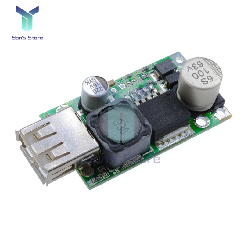 LM2596HV 5V DC-DC 7-56V 9V 12V 24V 36V 48V na pevné 5V 3A Neizolované kroky nadol Buck Converter Modul USB Modul USB