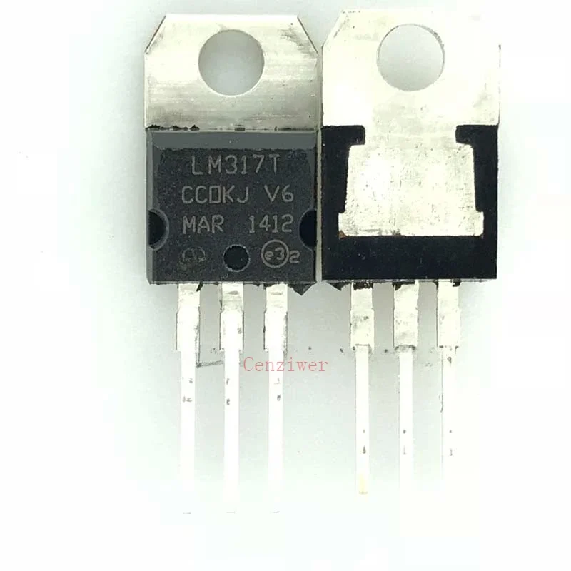 LM317T LM317 TO-220 Nastaviteľná inline lineárna trojica terminálového napätia regulátora 1.5a