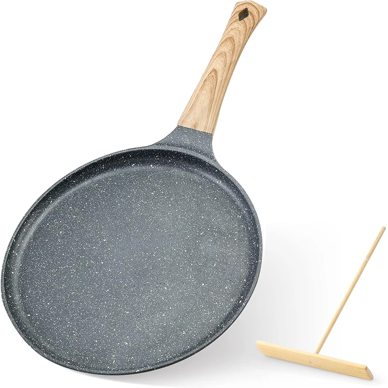 Lmetjma crepe panvice 24 cm nonstick dosa panvice s roztiahnutím žulovej potiahnutia mriežky pre kachle top vrchol kuchyňa Pancake Pan JT420
