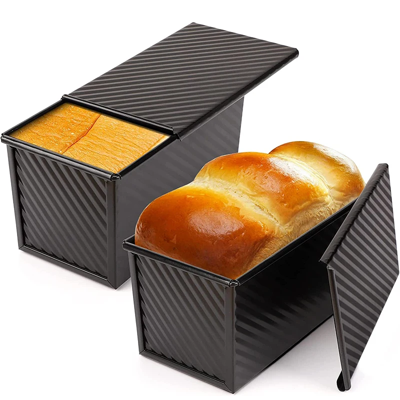 Lmetjma Pullman Loaf Pank s vekom 1 lb nelickový chlieb panvica uhlíkovú oceľ obdĺžnik With Toast Box Form Form Fold JT157
