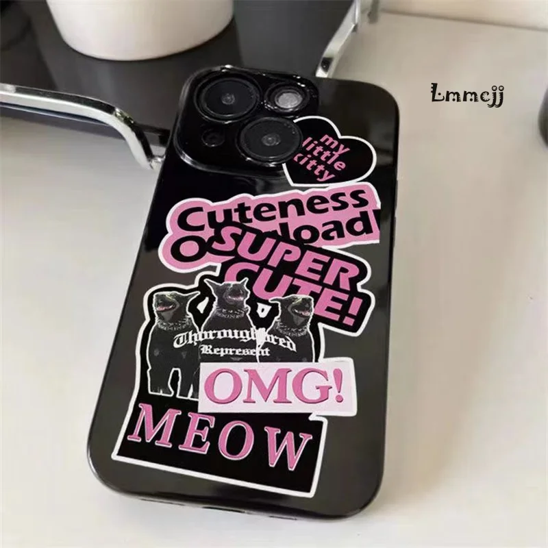 LMMCJJ INS Cool Dog Telefón puzdro pre iPhone 11 Pro 13 12 MINI 14 15 PLUS XR X XS MAX 7 8 SE 2020 Silikónový kryt iPhone puzdro iPhone