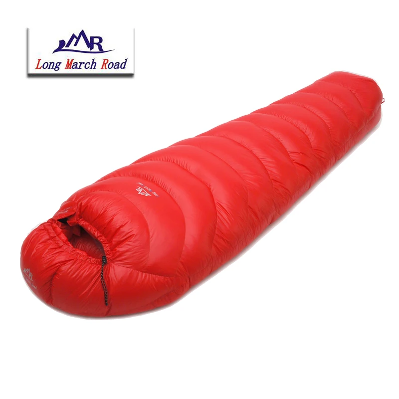 LMR náplň 2800 g/3000 g biela husa dole vodotesný nylon Pohodlná zimná teplá múmia Dospelý spacák pre dospelých vonkajšie kempingové turné