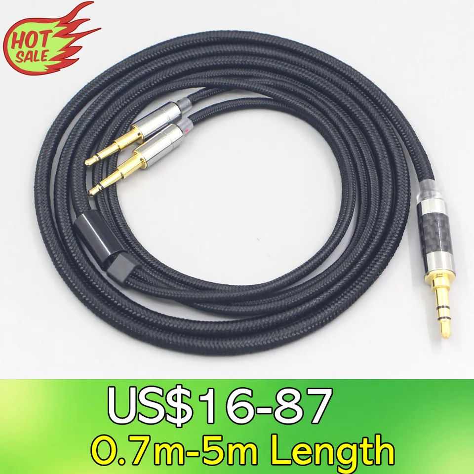 LN007553 6,5 mm xlr 4,4 mm super mäkký slúchadlá nylon OFC kábel pre Nighthawk Monoprice M650 Monolith M1060 M1060C M565