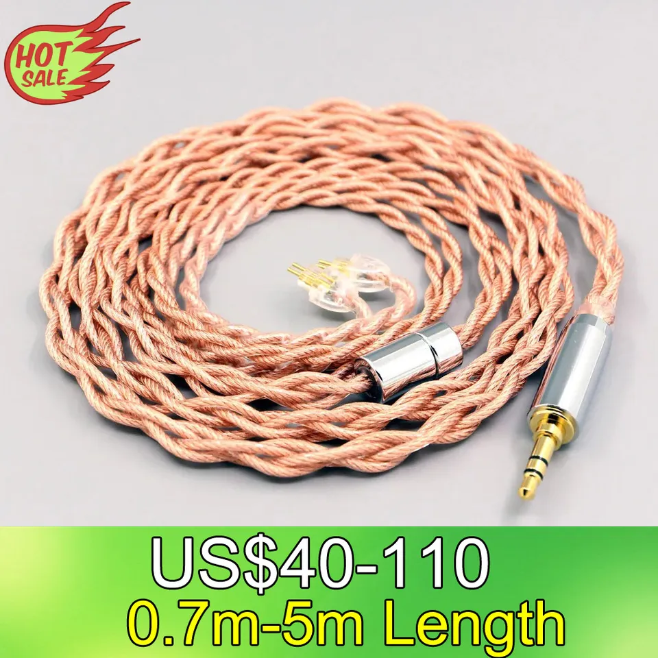 LN007770 Grafén 7n OCC Shielding Koaxiálny kábel Zmiešaný slúchadlá pre HiFiman RE2000 Topológia Dynamic Dynamic Driver 4 Core 4