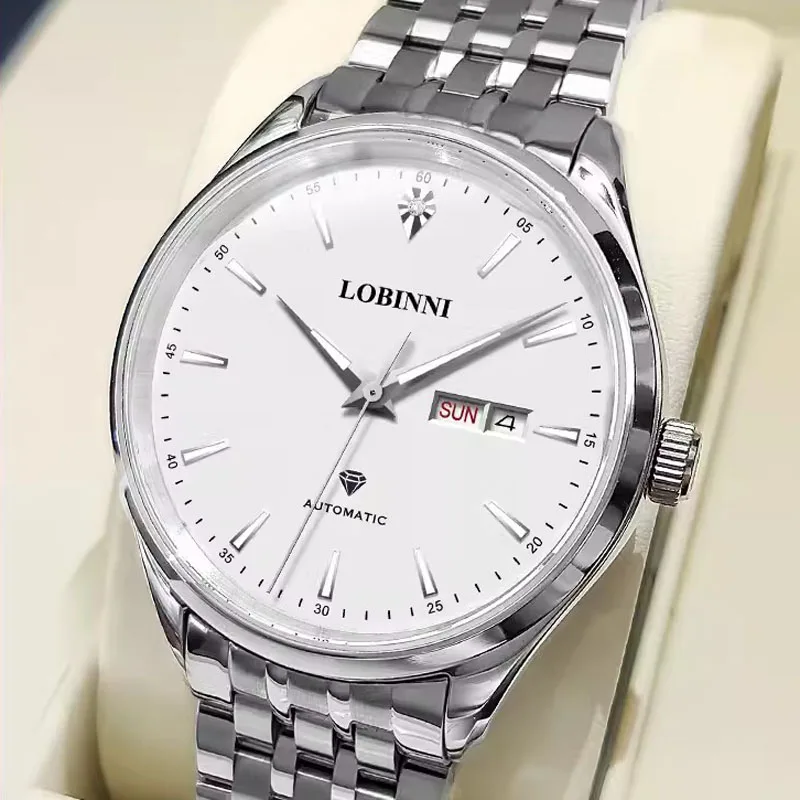 Lobinni 316L z nehrdzavejúcej ocele Men dochádzanie automatické mechanické hodinky Miyota 8205 Pohybové hodinky Sapphire Glass Nepremokavé hodiny