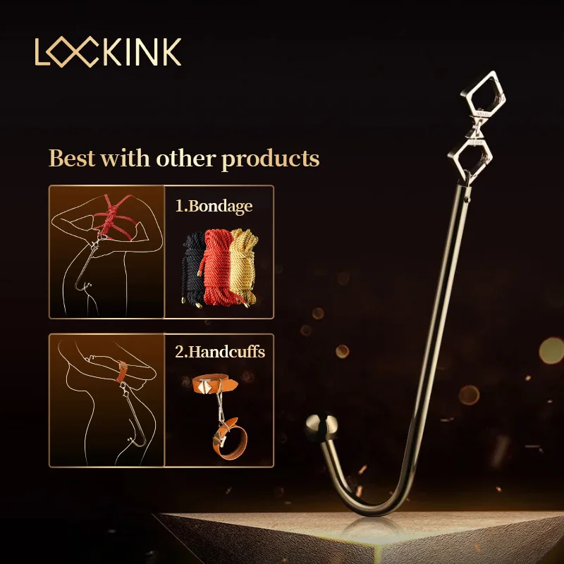 Lockink Metal Anal Hook Pár Acule Toy Sm Sm Zadná análny dilatácia s jednou korálkou nastaviteľné a dámske zadržiavacie zariadenia