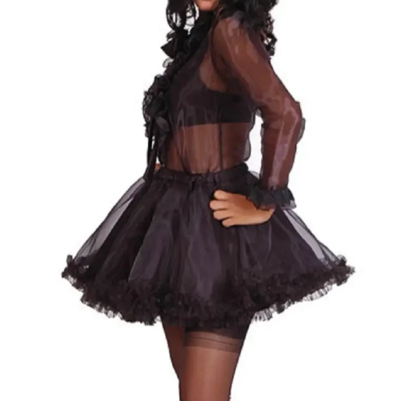 Lockovateľné sissy sexy saténové modré ružové organza saténové čipky šaty gotické slúžky Prispôsobenie kostýmu xc6446