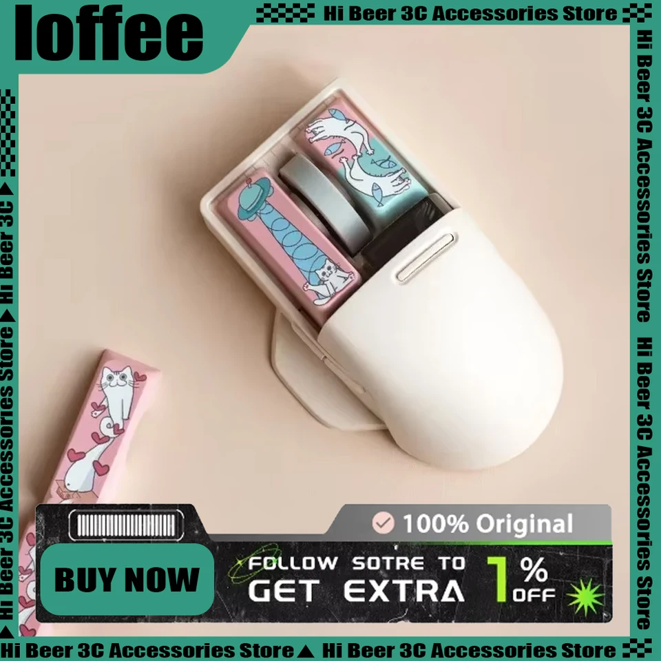 Lofree Small Mouse OE909 V polovici ruka Vhodná kancelária Mouse Mouse Social Animal Banana Back Shell Set OLED
