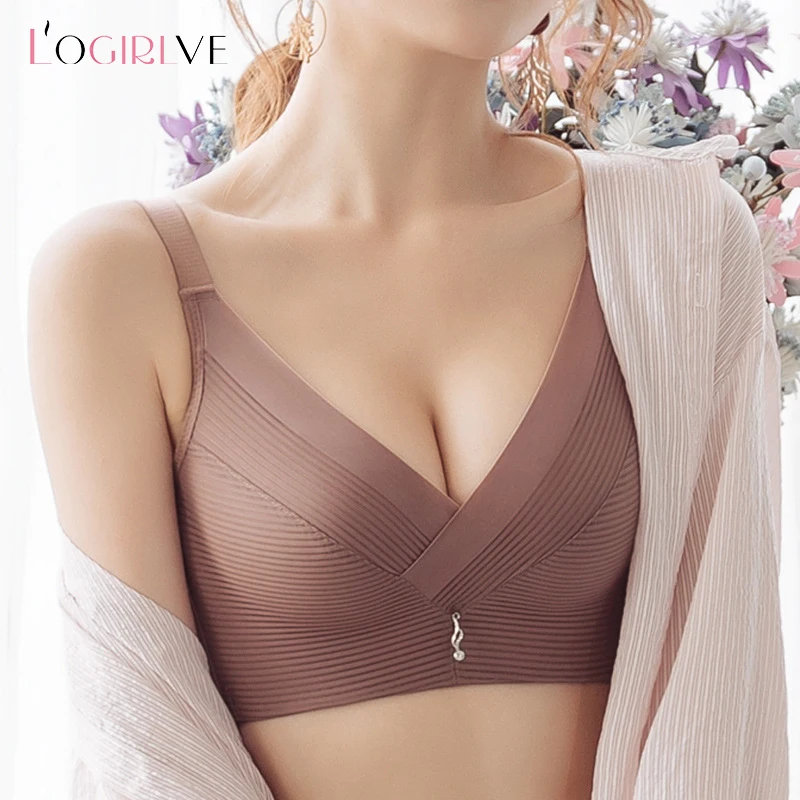 Logirlve pevné bezšvové ženy spodná bielizeň push Up podprsenka Priedušná veľká veľkosť podprsenky Žena spodná bielizeň sexy bezdrôtové podprsenky pohodlné bh