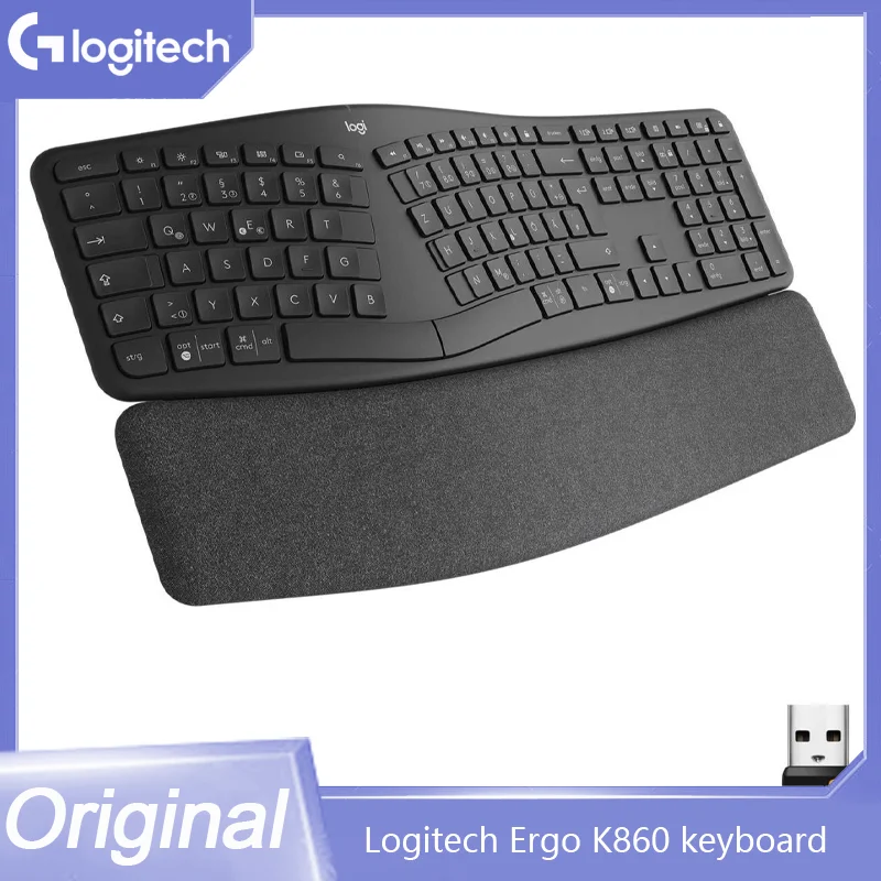 Logitech Ergo K860 Wireless Bluetooth Keyboard 104Keys Ergonomická split Klávesnica s odpočinkom zápästia pre notebook