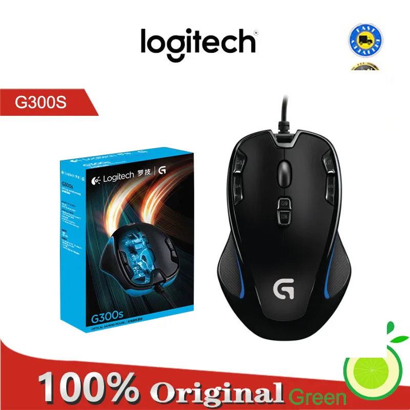Logitech G300S Nabíjateľná optická myš Videohra, laptop kábla myši, 2500DPI, programovateľné tlačidlo, kompatibilné s Officia