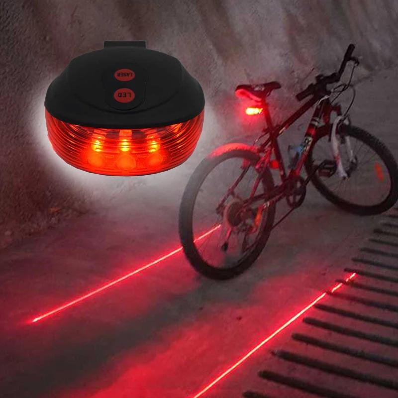 LOGO BIKE LOGE Vodotesné zadné bicykle zadné svetlo 2 laser+5 LED červená lampa 4 blikanie modelu nočná bezpečnostná výstraha Accessorie