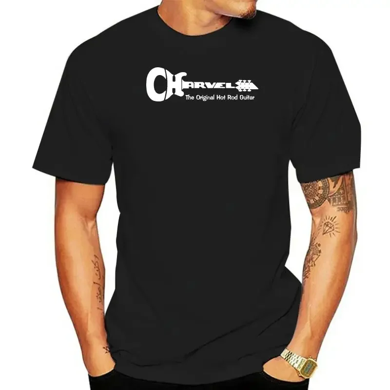 Logo gitary charvel vinobranie čierne tričko Veľkosť s 3x Drop Doprava tlače tričko Pánske krátke rukávy Hot Top Tee Základné vrcholy