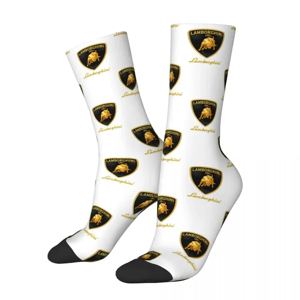 Logo Lamborghini lesklé ponožky Harajuku super mäkké pančuchy celú sezónu dlhé ponožky doplnky pre unisex narodeninové darček