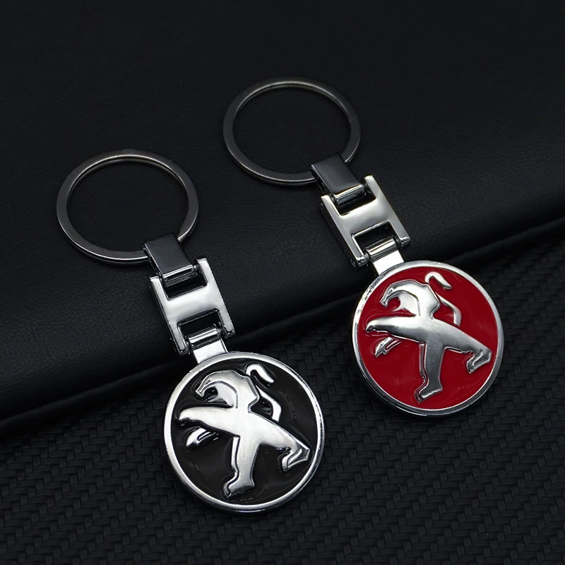 Logo Metal Auto Keychain prívesok prívesok na kľúče Automatické príslušenstvo pre Peugeot 206 207 307 308 408 508 301 3008 2008 5008 RCZ