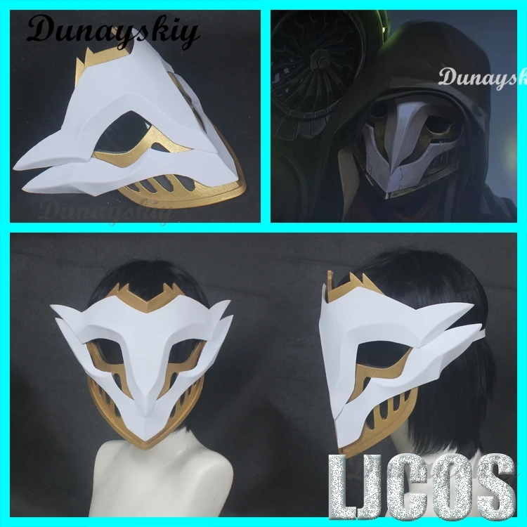 Lol Arcane Ekko Wildfire Gang Cosplay mask masku The Boy, ktorý rozbil čas Halloween Party Masquerade Eva Mask Ress Prispôsobil sa